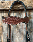 Basketweave Medium Oil Browband Headstall / Bridle