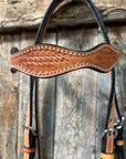 Basketweave Light Oil Browband Headstall / Bridle