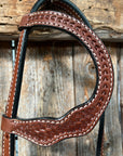 Basketweave Medium Oil One Ear Headstall / Bridle