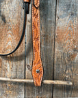 Floral V Browband Light Oil Headstall / Bridle