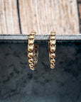 Galveston Metal Bubble Fashion Stud Hoop Earrings - Gold