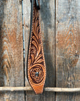 Light Oil Floral Tooled Buckaroo Style One Ear Headstall / Bridle