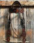 Hand Painted Two Tone Browband Headstall/Bridle