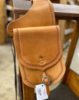 9" Natural Crazy Leg Border Saddle Bag