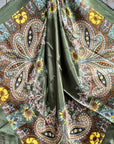 35X35" Olive Tone Paisley Wild Rag / Scarf WR1001