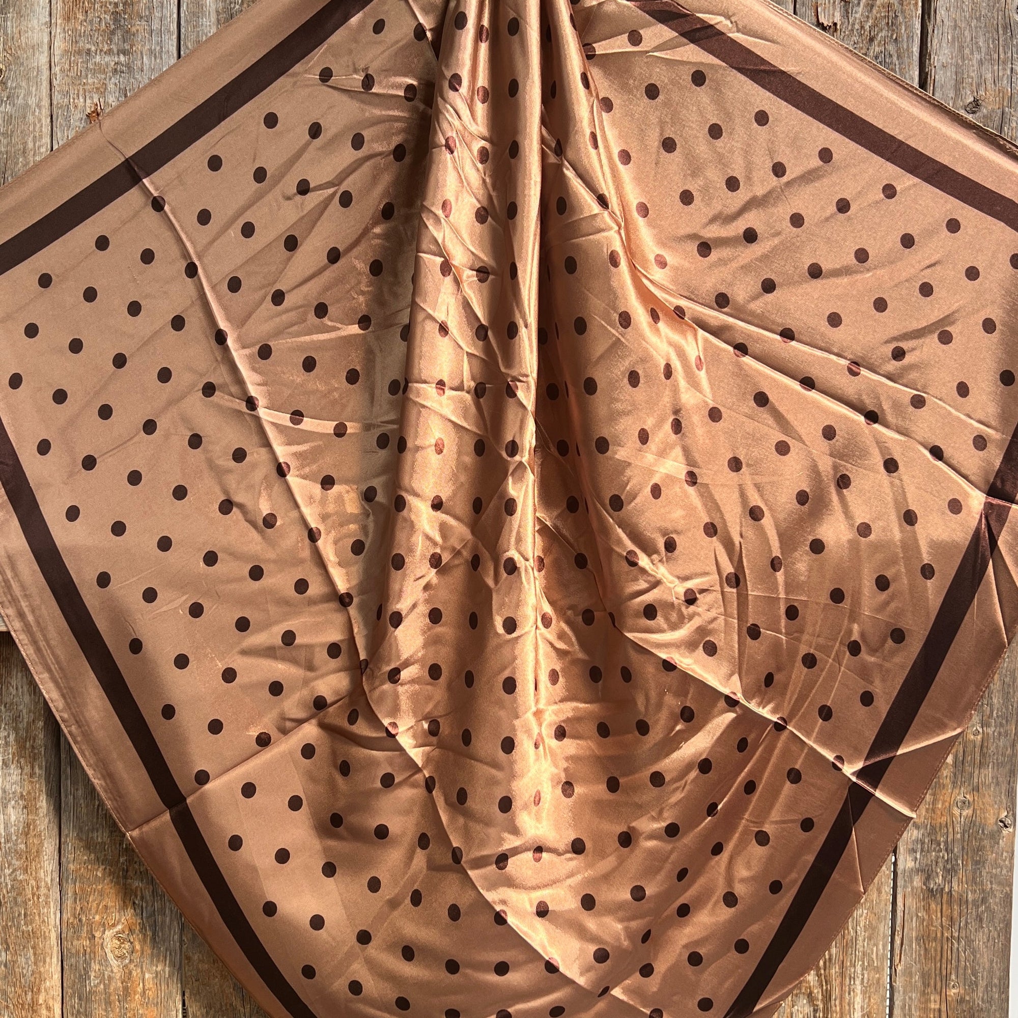 35X35"  Brown Polka Dots Wild Rag / Scarf WR3054