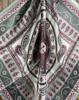 35X35" Grey/Red/Pink Paisley Wild Rag / Scarf WR3404