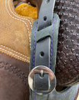 Black Horn Scabbard - Purple Stitching
