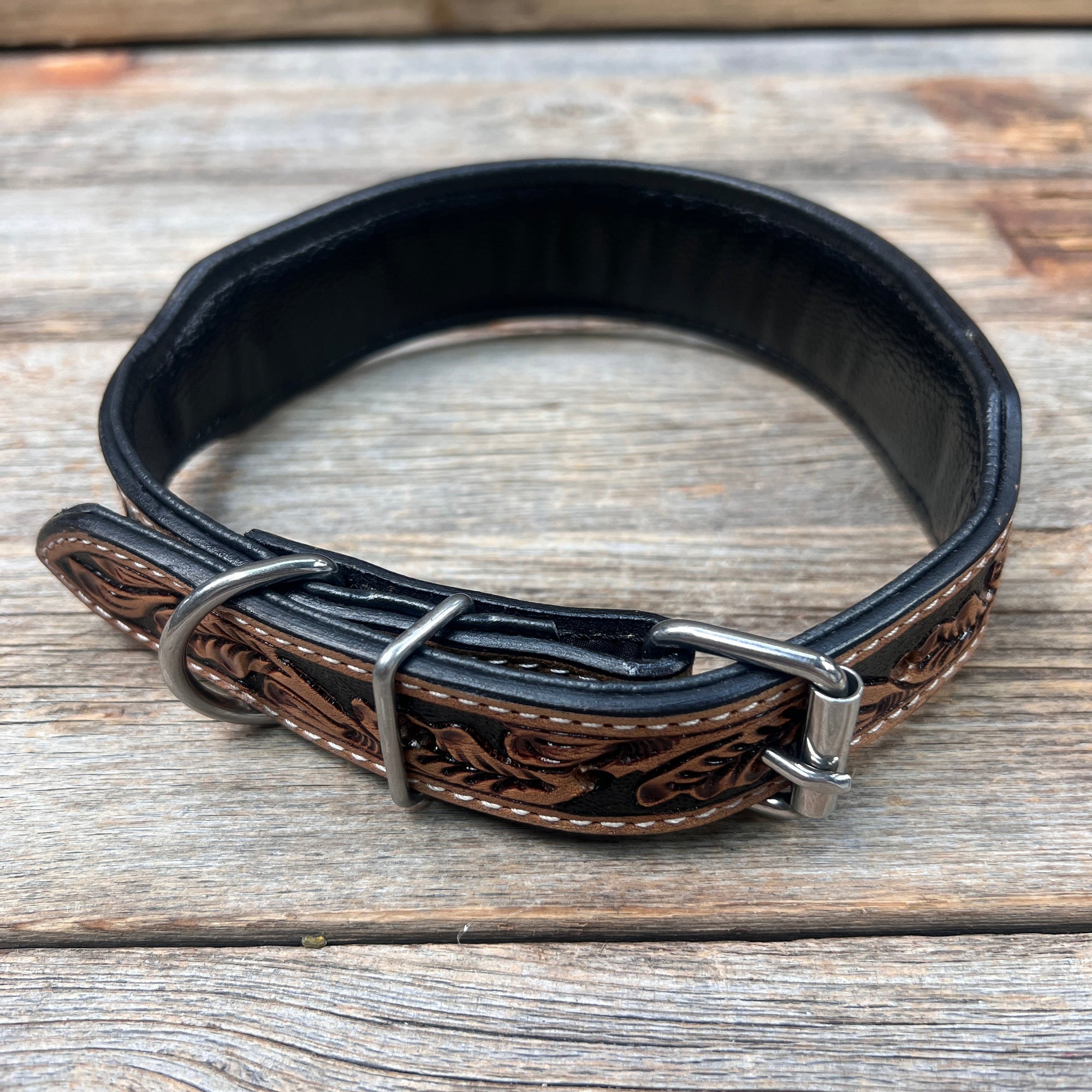 Blue and Black Beaded Dog Collar