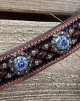 Copper and Silver Dot Two Tone Light Sapphire and Lilac Headstall & Breastcollar Tack Set