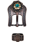 Copper Teal, Champagne Crystal Conchos Sizes from 1"-3" and Buckles