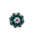 Antique Silver Fuchsia, Clear and Emerald  Crystal Conchos - Sizes from 1"- 3" and Buckles