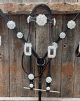 Dark Oil Basketweave Clear Browband/One Ear Tack Set