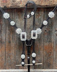 Dark Oil Basketweave Clear Browband/One Ear Tack Set