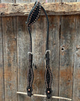Dark Oil Floral Tooled with Copper Dots Tack Sets