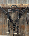 Dark Oil Floral Tooled with Copper Dots Tack Sets