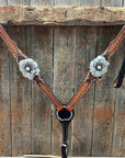 Rose Silver and Clear One Ear/ Breastcollar Tack Set