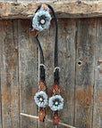 Rose Silver and Clear One Ear/ Breastcollar Tack Set