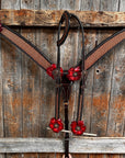 Foxtail Ruby - Champagne Browband/One Ear Headstall & Breastcollar Tack Set