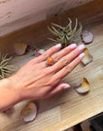 Orange Spiny Oyster Sterling Silver Ring – Size 7 or 10