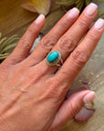 Kingman Turquoise Sterling Silver Ring – Size 8.5