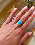 Kingman Turquoise Sterling Silver Ring – Size 8