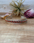 Red Coral Sterling Silver Cuff Bracelet – Stamped JPukestine
