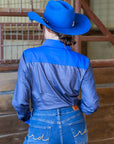 DENIM & ROYAL BLUE PERFORMANCE RODEO SHIRT