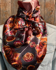 35X35"  Pink and Rust Roses Wild Rag / Scarf WR1007