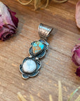 Golden Hills Turquoise & White Buffalo Sterling Silver Pendant