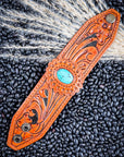 High Desert Bloom Tooled Leather Bracelet