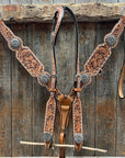 Silver Buckstitch and Pinwheel Browband/One Ear and Breastcollar Tack Set