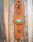 High Desert Bloom Tooled Leather Bracelet