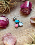 Kingman Turquoise, Pink Conch & White Buffalo Sterling Silver Pendant
