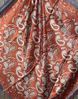35X35" Rust and Brown Floral Paisley Wild Rag / Scarf WR3384