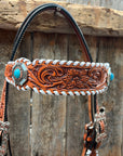 Whipstitch Copper and Turquoise Browband
