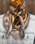 35X35" Yellow and Brown Roses Wild Rag / Scarf WR3395