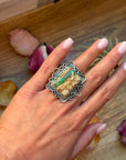 Ribbon Turquoise Sterling Silver Ring – Size 6.5 – (Philbert Nez)