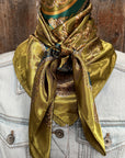 35X35" Green and Teal Floral Wild Rag / Scarf WR3390