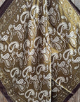 35X35" Sage and Brown Floral Paisley Wild Rag / Scarf WR3385