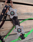 Honeycomb Tooled Lariat & Leather Combo Halter