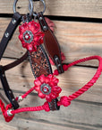 Floral Tooled Lariat & Leather Combo Halter