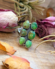 Green Turquoise Sterling Silver Cluster Ring – Size 6