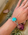 Sterling Silver Turquoise Cuff Bracelet – Small Wrist Friendly