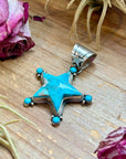 Sterling Silver Star-Shaped Kingman Turquoise Pendant