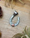 Sterling Silver Horseshoe Pendant with Pink Conch