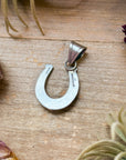 Sterling Silver Horseshoe Pendant with Pink Conch