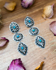 Sterling Silver Kingman Turquoise Dangle Earrings – Native Made by Rita Lee