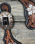 Triple Tone Floral Champagne, Clear Spur Straps