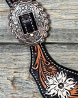 Triple Tone Floral Copper Floral Spur Straps